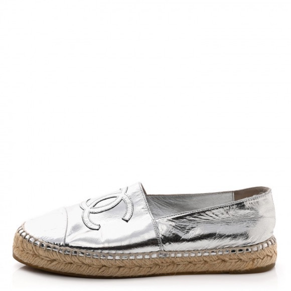 Authentic Chanel laminated CC espadrilles - Picture 1 of 8
